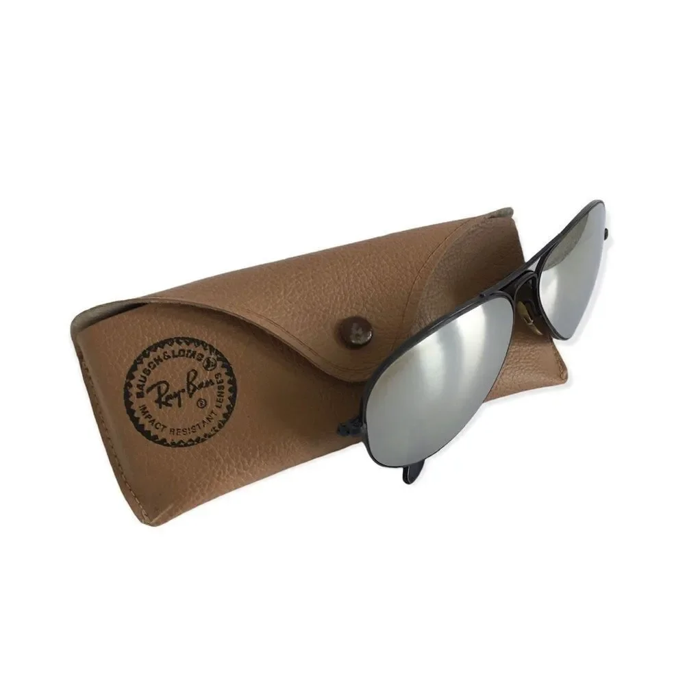 🔃Ray Ban Aviator Polarized Metal Frame Vintage Black Sunglasses